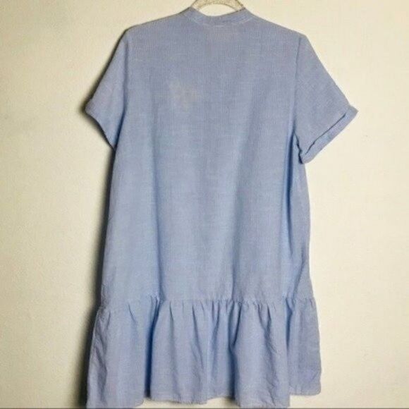 EarthYield stripe blue dress embroidered dog Large BoxC - Picture 3 of 4